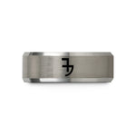 unique presents for couples – black & gray tungsten planetary symbol jupiter wedding band