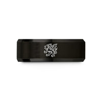 unique wedding anniversary presents – black tungsten rampant dragon wedding band