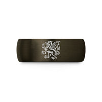 personalized anniversary presents couples – gunmetal & black tungsten rampant dragon wedding band