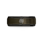 personalized anniversary presents couples – gunmetal & black tungsten rampant dragon wedding band