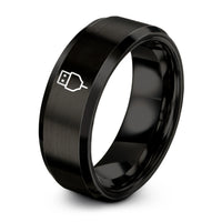 unique presents for couple – black tungsten usb plug ring