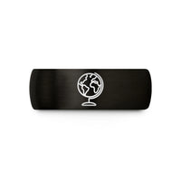 tungsten wedding bands unisex – black & gold tungsten globe wedding band