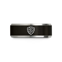 custom rings for men – black & gray tungsten low poly camouflage wedding band