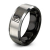 TN – Tungsten Wedding Band, 8 mm, Silver, Black Comfort-Fit Unisex
