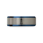 unique presents for husband – blue & gray tungsten tybee light wedding band