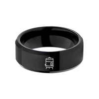 unique present ideas women – black tungsten drum smoker wedding band