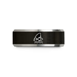 anniversary present for wife – black & silver tungsten fishing spot wedding band