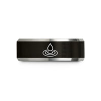 personalized presents for her – black & gray tungsten water drop wedding band