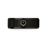 unique present for couples – black & rose gold tungsten clock at midnight wedding band