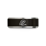 comfort fit rings couples – black & gray tungsten rapid wave wedding band