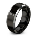 Otoscope – Tungsten Wedding Band, 8 mm, Black, Grey Comfort-Fit Unisex