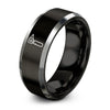 Otoscope – Tungsten Wedding Band, 8 mm, Black, Grey Comfort-Fit Unisex