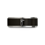 unique presents for her – black & gray tungsten otoscope wedding band