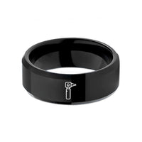 tungsten rings for women – black tungsten otoscope wedding band