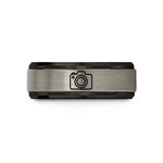 unique presents for him – black & grey tungsten camera mirrorless wedding band