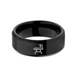 unique presents for men – black tungsten grooming table icon wedding band