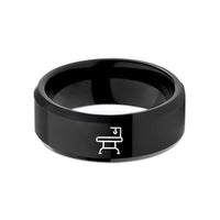 unique presents for men – black tungsten grooming table icon wedding band