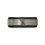 rings for special men – black & silver tungsten violin bow rosin wedding band