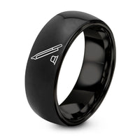2 Year Gift Anniversaries for Him – black tungsten violin bow rosin ring
