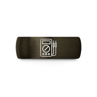 unique presents for her – gunmetal & blue tungsten multimeter wedding band