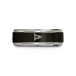 matching tungsten rings men – black & blue & grey tungsten answering pennant wedding band