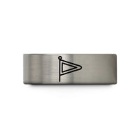 matching tungsten rings men – blue & gray tungsten answering pennant wedding band