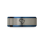 women's tungsten ring – blue & grey tungsten brazil wedding band