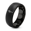 Halberd – Tungsten Wedding Band, 8 mm, Black Comfort-Fit Unisex