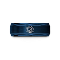 unique rings for her – blue tungsten tent campfire wedding band