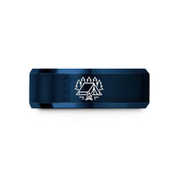 unique rings for her – blue tungsten tent campfire wedding band