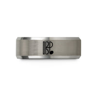 birthday presents for her – black & gray tungsten alto clef wedding band