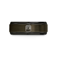 custom ring for her – gunmetal & black tungsten check presenter wedding band