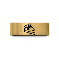 best presents for her – gold tungsten pecan pie slice wedding band