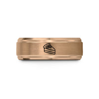 unique birthday presents – rose gold tungsten pecan pie slice wedding band