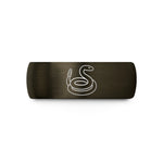 laser engraved weddings bands – gunmetal & black tungsten rattlesnake rattle coiled wedding band