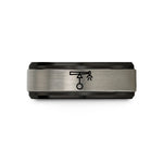 personalized presents for couples – black & silver tungsten center pivot sprinkler wedding band