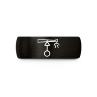 unique couple anniversary presents – black tungsten center pivot sprinkler wedding band