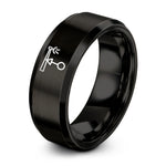 tungsten rings for couples – black tungsten center pivot sprinkler ring