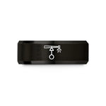 personalized presents for couples – black tungsten center pivot sprinkler wedding band