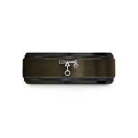 personalized presents for couples – gunmetal & black tungsten center pivot sprinkler wedding band