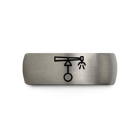 tungsten rings for couples – gunmetal & gray tungsten center pivot sprinkler wedding band