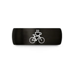 custom wedding rings men – black & rose gold tungsten coffee bike wedding band
