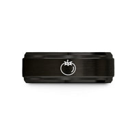 unique couple ring present – black & rose gold tungsten tomato wedding band