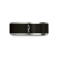 best anniversary present ideas – black & gray tungsten dinner knife wedding band