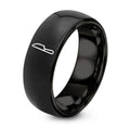 Dinner Knife – Tungsten Wedding Band, 8 mm, Black Comfort-Fit Unisex