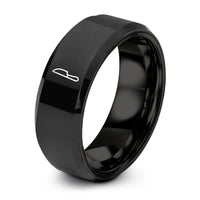 best anniversary present ideas – black tungsten dinner knife ring