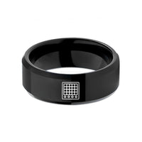 anniversary presents for couples – black tungsten step sequencer grid wedding band