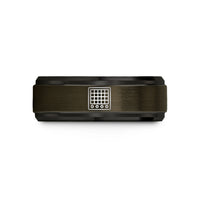 custom tungsten wedding bands – gunmetal & black tungsten step sequencer grid wedding band