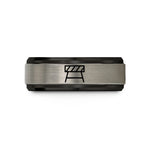 21st birthday present ideas – black & silver tungsten barricade wedding band