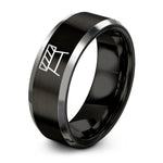 21st birthday present ideas – black & grey tungsten barricade ring